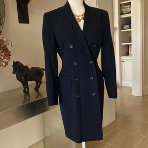 Ann Taylor Navy Double-Breasted Dress